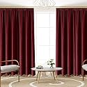 Sparrow World Premium Suede Velvet Curtains for Living Room, Bedroom Pack of 2 Pcs, Sangria Maroon Window 5 Feet