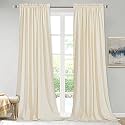 Sparrow World Premium Suede Velvet Curtains for Living Room, Bedroom Pack of 2 Pcs, Ivory Beige Window 5 Feet
