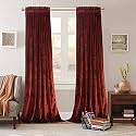 Sparrow World Premium Suede Velvet Curtains for Living Room, Bedroom Pack of 2 Pcs, Rust Window 5 feet