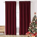 Sparrow World Premium Suede Velvet Curtains for Living Room, Bedroom Pack of 2 Pcs, Sangria Maroon Door 7 Feet