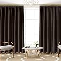 Sparrow World Premium Suede Velvet Curtains for Living Room, Bedroom Pack of 2 Pcs, Brown Window 5 Feet
