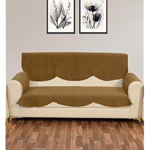 sparrow world premium quilted sofa cover set for 5 seater  3 seater and 2 seater slip covers  velvet panel gold diamond 3 seaterarm