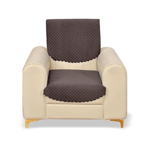 sparrow world premium quilted sofa cover set for 5 seater  3 and 2 seater slip covers  velvet panel brown diamond 1 seater