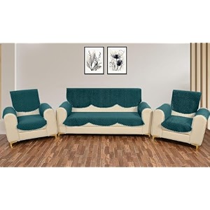 sparrow world premium quilted sofa cover set for 5 seater  3 seater and 2 seater slip covers  velvet panel diamond 5 seaterarm