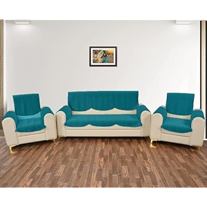 sparrow world premium quilted sofa cover set for 5 seater  3 seater and 2 seater slip covers  velvet panel firoji zig zak 5 seaterarm