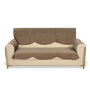 sparrow world premium quilted sofa cover set for 5 seater  3 seater and 2 seater slip covers  velvet panel mouse diamond 3 seaterarm