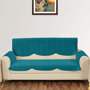 sparrow world premium quilted sofa cover set for 5 seater  3 seater and 2 seater slip covers  velvet panel firoji zig zak 3 seaterarm