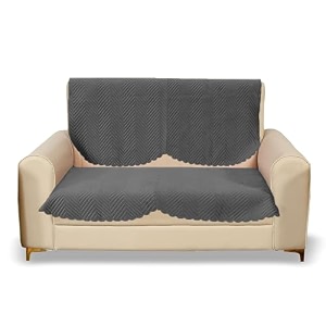 sparrow world solid color premium quilted sofa cover set for 5 seater sofa  3 seater and 2 seater sofa slip coversvelvet sofa panel grey zig zak 2 seater