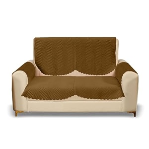 sparrow world premium quilted sofa cover set for 5 seater  3 seater and 2 seater slip covers  velvet panel gold zig zak 2 seaterarm