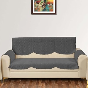 sparrow world solid color premium quilted sofa cover set for 5 seater sofa  3 seater and 2 seater sofa slip coversvelvet sofa panel grey zig zak 3 seaterarm