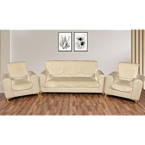 sparrow world premium quilted sofa cover set for 5 seater  3 seater and 2 seater slip covers  velvet panel diamond 5 seaterarm