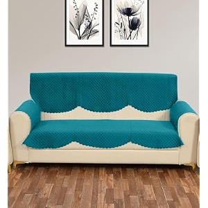 sparrow world premium quilted sofa cover set for 5 seater  3 seater and 2 seater slip covers  velvet panel firoji diamond 3 seaterarm