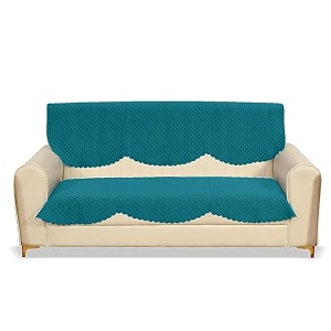 sparrow world premium quilted sofa cover set for 5 seater  3 seater and 2 seater slip covers  velvet panel firoji diamond 3 seater