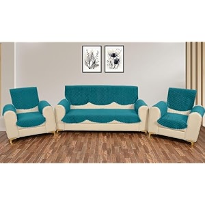 sparrow world premium quilted sofa cover set for 5 seater  3 seater and 2 seater slip covers  velvet panel diamond 5 seaterarm