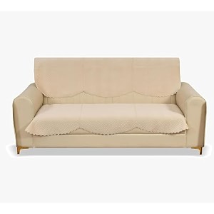 sparrow world premium quilted sofa cover set for 5 seater  3 seater and 2 seater slip covers  velvet panel base zig zak 3 seater