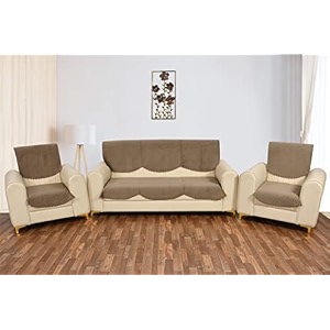 sparrow world solid color premium quilted sofa cover set for 5 seater sofa  3 seater and 2 seater sofa slip coversvelvet sofa panel diamond 5 seater