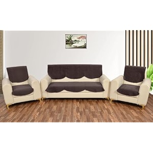 sparrow world solid color premium quilted sofa cover set for 5 seater sofa  3 seater and 2 seater sofa slip coversvelvet sofa panel diamond 5 seater