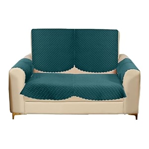 sparrow world solid color premium quilted sofa cover set for 5 seater sofa  3 seater and 2 seater sofa slip coversvelvet sofa panel teal green diamond 2 seaterarm