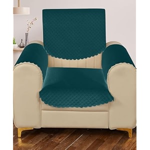 sparrow world solid color premium quilted sofa cover set for 5 seater sofa  3 seater and 2 seater sofa slip coversvelvet sofa panel teal green diamond 1 seaterarm