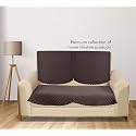 Sparrow World Premium Quilted Sofa Cover Set for 5 Seater | 3 Seater and 2 Seater Slip Covers | Velvet Panel (Brown Diamond 2 Seater)