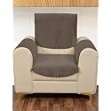 Sparrow World Premium Quilted Sofa Cover Set for 5 Seater | 3 and 2 Seater Slip Covers | Velvet Panel (Brown Zig Zak 1 Seater+Arm)