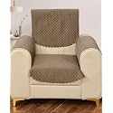 Sparrow World Premium Quilted Sofa Cover Set for 5 Seater | 3 and 2 Seater Slip Covers | Velvet Panel (Mouse Diamond 1 Seater)