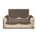 Sparrow World Premium Quilted Sofa Cover Set for 5 Seater | 3 Seater and 2 Seater Slip Covers | Velvet Panel (Brown Zig Zak 2 Seater)