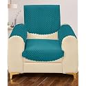 Sparrow World Premium Quilted Sofa Cover Set for 5 Seater | 3 and 2 Seater Slip Covers | Velvet Panel (Firoji Diamond 1 Seater)
