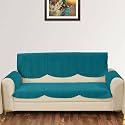 Sparrow World Premium Quilted Sofa Cover Set for 5 Seater | 3 Seater and 2 Seater Slip Covers | Velvet Panel (Firoji Zig Zak 3 Seater+Arm)