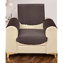 Sparrow World Premium Quilted Sofa Cover Set for 5 Seater | 3 and 2 Seater Slip Covers | Velvet Panel (Brown Diamond 1 Seater +Arm)