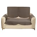 Sparrow World Solid Color Premium Quilted Sofa Cover Set for 5 Seater Sofa | 3 Seater and 2 Seater Sofa Slip Covers/Velvet Sofa Panel (Mouse Diamond 2 Seater+Arm)