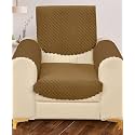 Sparrow World Premium Quilted Sofa Cover Set for 5 Seater | 3 and 2 Seater Slip Covers | Velvet Panel (Gold Diamond 1 Seater+Arm)