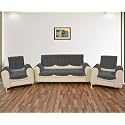 Sparrow World Solid Color Premium Quilted Sofa Cover Set for 5 Seater Sofa | 3 Seater and 2 Seater Sofa Slip Covers/Velvet Sofa Panel (Grey Zig Zak 5 Seater+Arm)