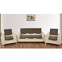 Sparrow World Premium Quilted Sofa Cover Set for 5 Seater | 3 Seater and 2 Seater Slip Covers | Velvet Panel (Brown Zig Zak)