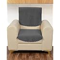 Sparrow World Premium Quilted Sofa Cover Set for 5 Seater | 3 and 2 Seater Slip Covers | Velvet Panel (Grey Zig Zak 1 Seater)