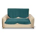 Sparrow World Premium Quilted Sofa Cover Set for 5 Seater | 3 Seater and 2 Seater Slip Covers | Velvet Panel (Teal Green Zig Zak 2 Seater)