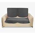 Sparrow World Solid Color Premium Quilted Sofa Cover Set for 5 Seater Sofa | 3 Seater and 2 Seater Sofa Slip Covers/Velvet Sofa Panel (Grey Diamond 2 Seater)
