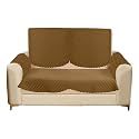 Sparrow World Premium Quilted Sofa Cover Set for 5 Seater | 3 Seater and 2 Seater Slip Covers | Velvet Panel (Gold Diamond 2 Seater+Arm)