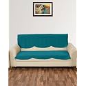 Sparrow World Premium Quilted Sofa Cover Set for 5 Seater | 3 Seater and 2 Seater Slip Covers | Velvet Panel (Firoji Zig Zak 3 Seater)
