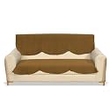 Sparrow World Premium Quilted Sofa Cover Set for 5 Seater | 3 Seater and 2 Seater Slip Covers | Velvet Panel (Gold Diamond 3 Seater)