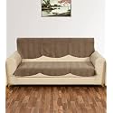 Sparrow World Premium Quilted Sofa Cover Set for 5 Seater | 3 Seater and 2 Seater Slip Covers | Velvet Panel (Mouse Zig Zak 3 Seater)
