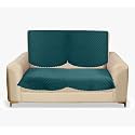 Sparrow World Premium Quilted Sofa Cover Set for 5 Seater | 3 Seater and 2 Seater Slip Covers | Velvet Panel (Teal Green Diamond 2 Seater)