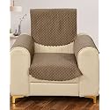 Sparrow World Premium Quilted Sofa Cover Set for 5 Seater | 3 and 2 Seater Slip Covers | Velvet Panel (Mouse Zig Zak 1 Seater+Arm)