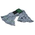 SPARTA Flo-Pac Acrylic Mop Head, Loop-Ended, Wide Band with 5" Blue Band with Scrubber for Organized Cleaning, Medium, Blue, (Pack of 12)