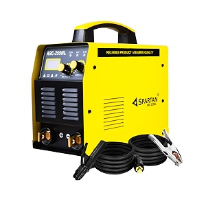 spartan arc-255nl heavy duty inverter welding machine  igbt technology stick welder with digital display arc force amp hot start  230415v single phase  66 month warranty yellow amp black