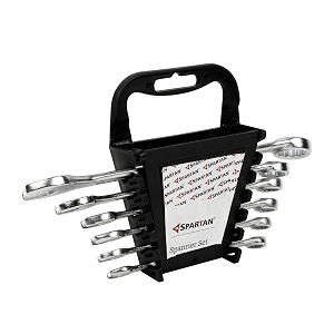 spartan carbon steel combination spanner set silver set of 6
