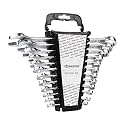 SPARTAN 12-Piece Combination Spanner Set | Carbon Steel Wrenches for Home &amp; DIY Repairs | Open Jaw &amp; Ring End Design | Rust-Resistant Chrome Finish for Daily Maintenance (Silver)