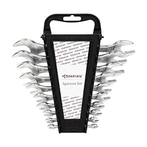 spartan 10-piece double ended open-jaw spanner set  carbon steel wrenches 67mm to 3032mm  chrome-plated rust-resistant tools for home maintenance amp diy repairs