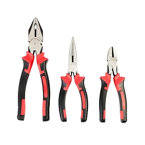 spartan 3-piece plier set combo  6-inch long nose plier 6-inch side cutting plier amp 8-inch combination plier chrome vanadium steel non-slip grip for electrician home diy amp workshop use