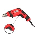 Spartan 10mm SP-10DR Corded Drill Machine, 450W 3000RPM Variable Speed Reversible | Drilling into Wood, Plastic, Glass &amp; Metal, For Home &amp; Professional Use (Red &amp; Black) (Pack of 1 with 5 Drill Bits)